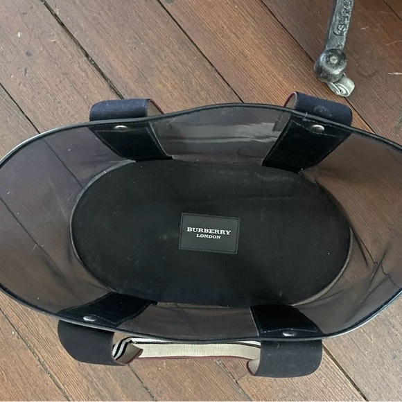 Burberry Authentic Beach Tote, gently used, traditional Burberry colors. - Picture 6 of 8